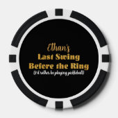 Pickleball Bachelorfeest Black Gold Persoonlijk Poker Chips (Voorkant)