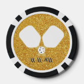 Pickleball Bachelorfeest Black Gold Persoonlijk Poker Chips (Achterkant)