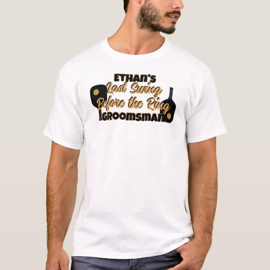 Pickleball Bachelorfeest Black Gold Persoonlijk T-shirt (Voorkant)