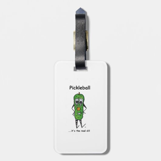 Pickleball bagagetag bagagelabel (Achterkant verticaal)