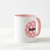 Pickleball Ball Gepersonaliseerde Naam Roze Mok (Voorkant rechts)