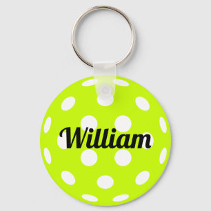 Pickleball Ball Gepersonaliseerde naam Sleutelhanger