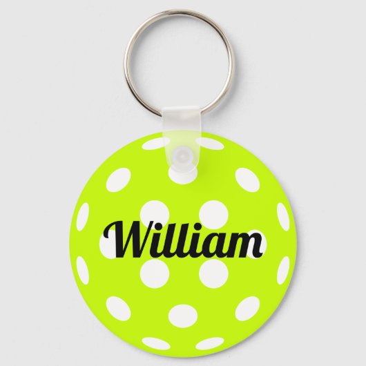 Pickleball Ball Gepersonaliseerde naam Sleutelhanger (Voorkant)