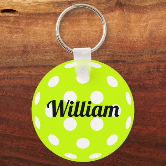Pickleball Ball Gepersonaliseerde naam Sleutelhanger (Achterkant)