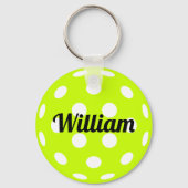 Pickleball Ball Gepersonaliseerde naam Sleutelhanger (Achterkant)