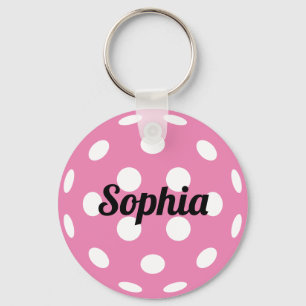 Pickleball Ball Gepersonaliseerde naam Sleutelhanger