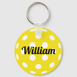 Pickleball Ball Gepersonaliseerde naam Sleutelhanger