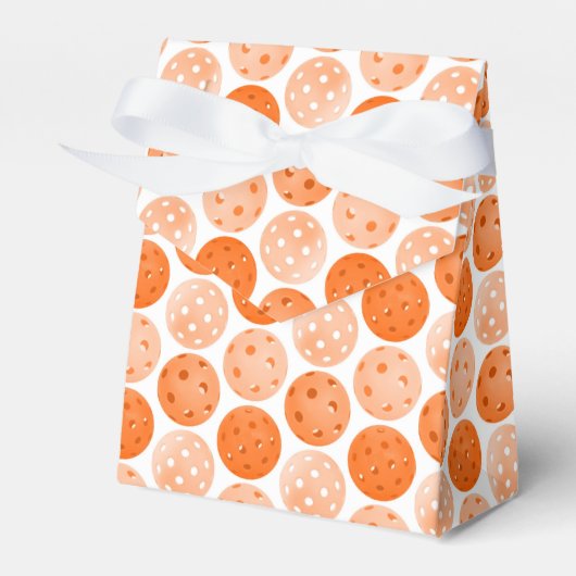 Pickleball Ball, Oranje Pickleball Balls op White Bedankdoosjes (Voorkant Zijde)