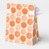 Pickleball Ball, Oranje Pickleball Balls op White Bedankdoosjes (Achterkant)