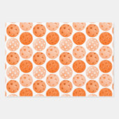Pickleball Ball, Oranje Pickleball Balls op White Inpakpapier Vel (Voorkant)