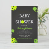 Pickleball Ball Paddle Sports Theme Baby shower Save The Date (Staand voorkant)