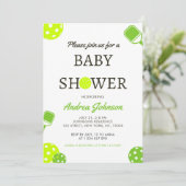 Pickleball Ball Paddle Sports Theme Baby shower Save The Date (Staand voorkant)