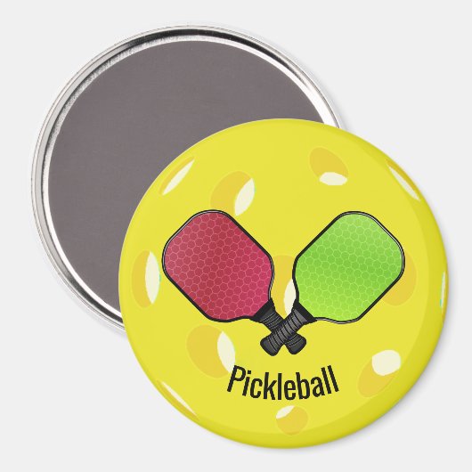 Pickleball Ball Paddles Design Magnet (Voorkant / Achterkant)