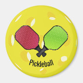 Pickleball Ball Paddles Design Magnet (Voorkant)