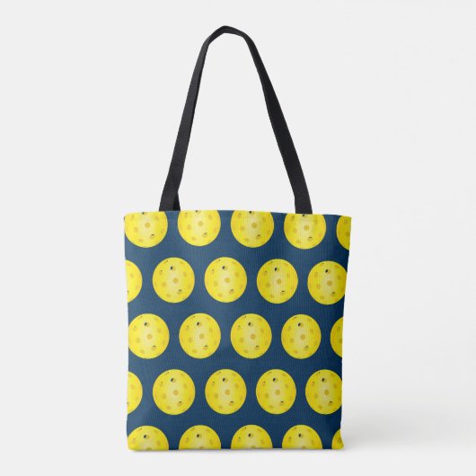 Pickleball Ball Patterned dubbelzijdige Canvas tas (Achterkant)
