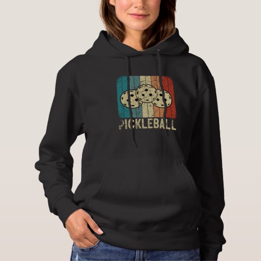 Pickleball Ball Retro Vintage 70's 80's 5 Hoodie (Voorkant)
