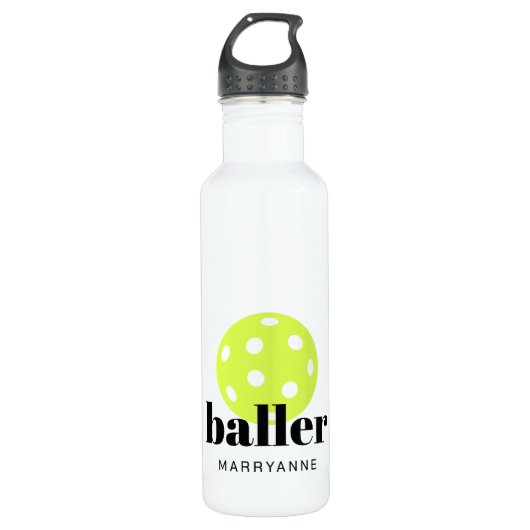 Pickleball Baller Persoonlijk Waterfles (Voorkant)