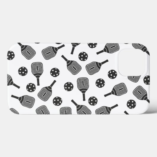 Pickleball Balls en peddels iPhone Case (Achterkant (horizontaal))