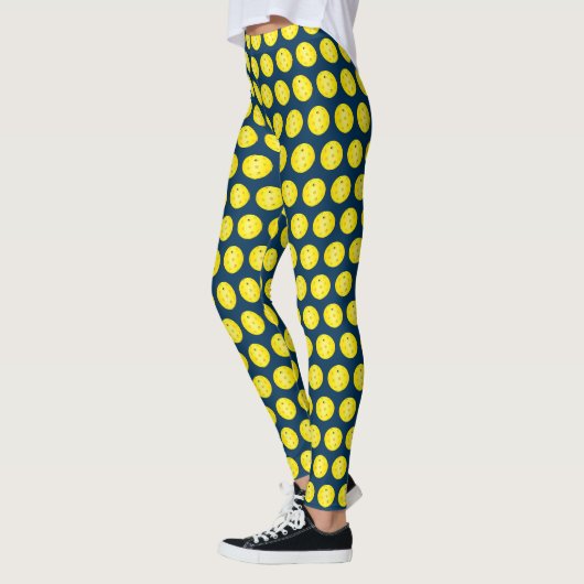 Pickleball Balls Geel Blauw Patroon Leggings (Links)