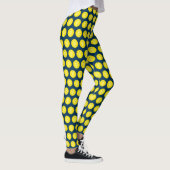 Pickleball Balls Geel Blauw Patroon Leggings (Rechts)