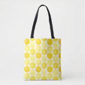 Pickleball Balls, Gele Pickleballen op White Tote Bag (Voorkant)