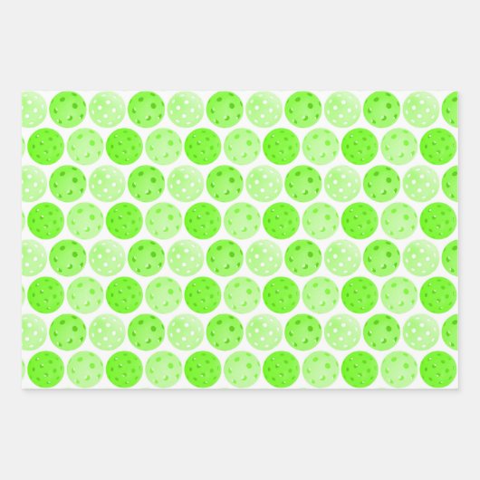 Pickleball Balls - Green, Oranje en Yellow Party Inpakpapier Vel (Voorkant)