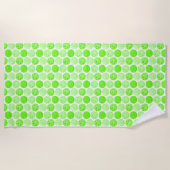 Pickleball Balls - Green Pickleball Balls op White Strandlaken (Voorkant)