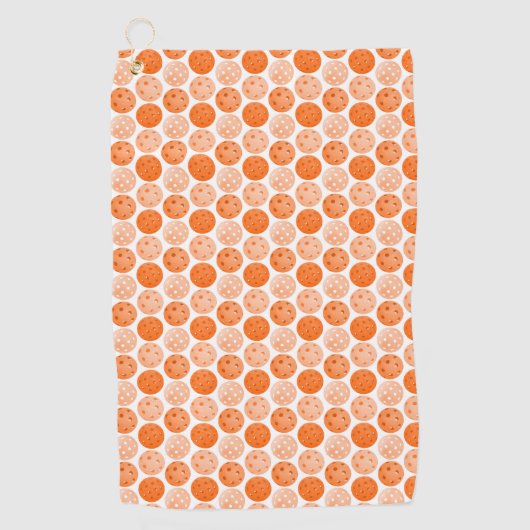 Pickleball Balls, Oranje Pickleball Balls, wit Golfhanddoek (Voorkant)