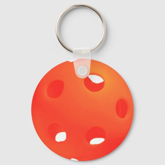 Pickleball Balls, Oranje Pickleball Balls, wit Sleutelhanger (Voorkant)