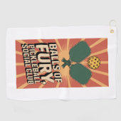 Pickleball Balls van Fury Social Club Golfhanddoek (Horizontaal)
