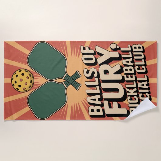 Pickleball Balls van Fury Social Club Strandlaken (Voorkant)