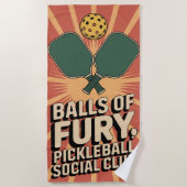 Pickleball Balls van Fury Social Club Strandlaken (Voorkant)