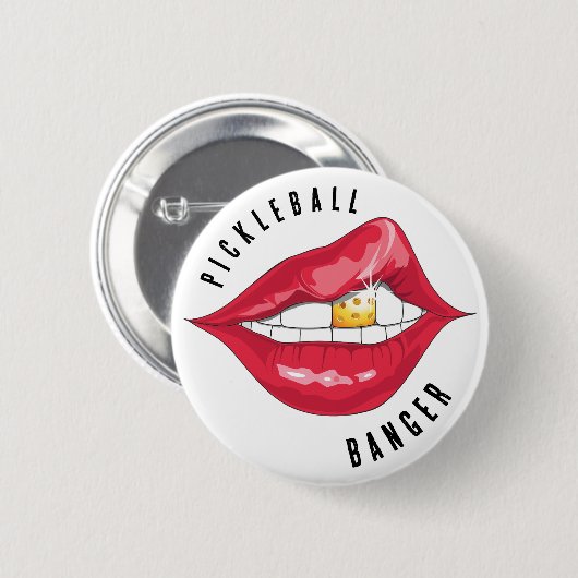 Pickleball Banger Red Lips Button (Voorkant /achterkant)