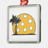 Pickleball Beach Sunset Metalen Ornament (Links)