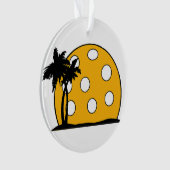 Pickleball Beach Sunset Ornament (voorkant)