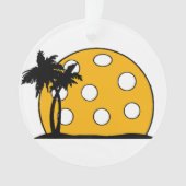 Pickleball Beach Sunset Ornament (voorkant)