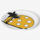 Pickleball Beach Sunset Papieren Bordje (Gekanteld)