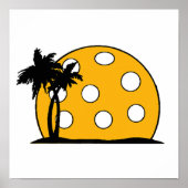 Pickleball Beach Sunset Poster (Voorkant)