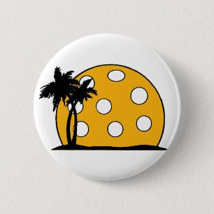 Pickleball Beach Sunset Ronde Button 5,7 Cm