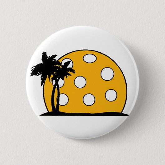 Pickleball Beach Sunset Ronde Button 5,7 Cm (Voorkant)