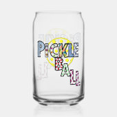 pickleball-belettering blikvorm glas (Voorkant)