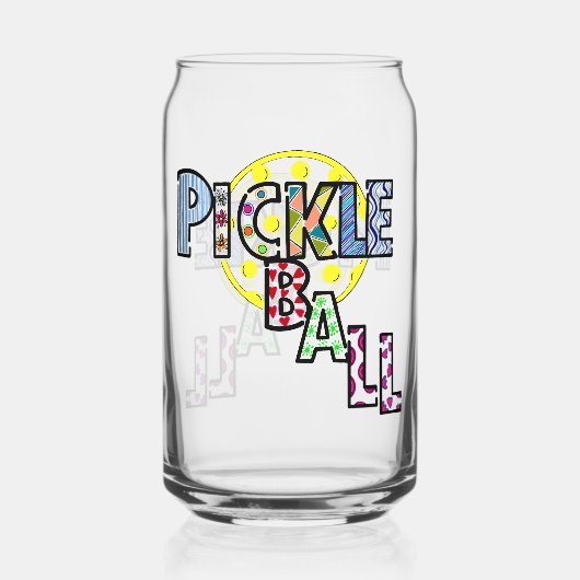 pickleball-belettering blikvorm glas (Achterkant)