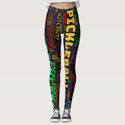pickleball-belettering leggings (Voorkant)
