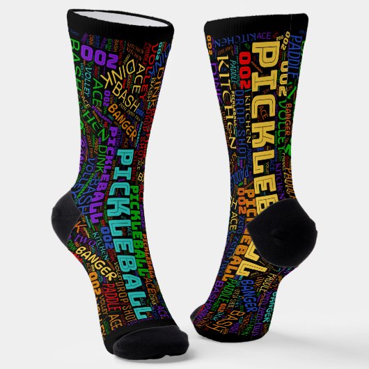 pickleball-belettering sokken (Gebogen)