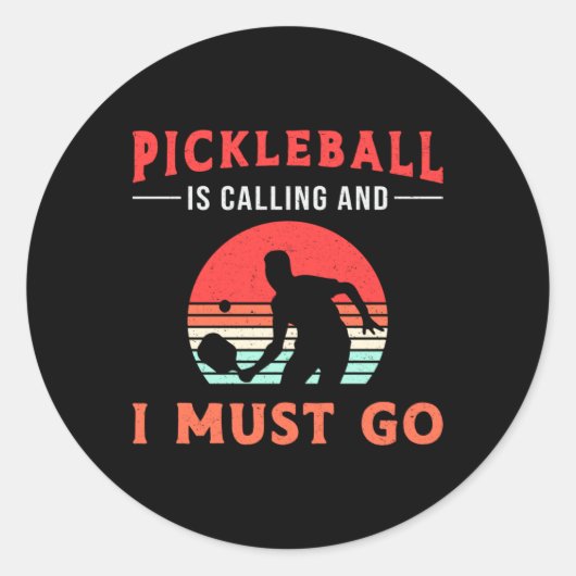 Pickleball belt en ik moet naar Paddle Player. Ronde Sticker (Voorkant)