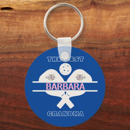 Pickleball Best Grandma Paddles Voornaam Sleutelhanger (Voorkant)
