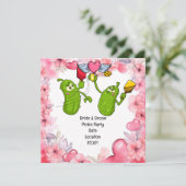 Pickleball Bewaar de datum Bruiloft Grappige uitno Save The Date (Staand voorkant)