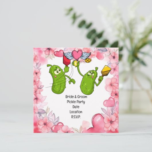 Pickleball Bewaar de datum Bruiloft Grappige uitno Save The Date (Staand voorkant)