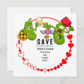 Pickleball Bewaar de datum Trouw Funny uitnodiging (Voorkant / Achterkant)