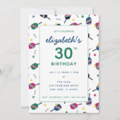 Pickleball Birthday Blue Green Custom Kaart (Voorkant)